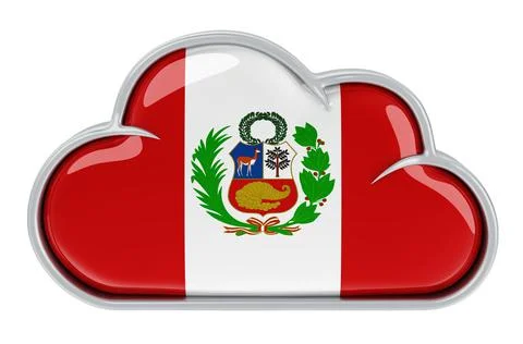 Cloud storage service in Peru, 3D rendering Stock Illustration