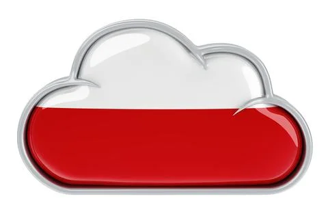 Cloud storage service in Poland, 3D rendering 스톡 일러스트