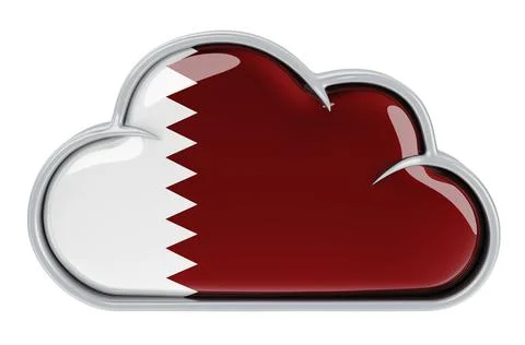 Cloud storage service in Qatar, 3D rendering 스톡 일러스트