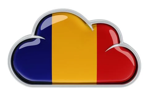 Cloud storage service in Romania, 3D rendering Stockillustratie