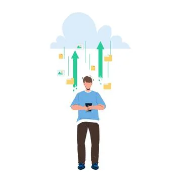 Cloud Storage Service For Save Information Vector Stock Illustration