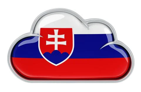 Cloud storage service in Slovakia, 3D rendering Stock Illustration