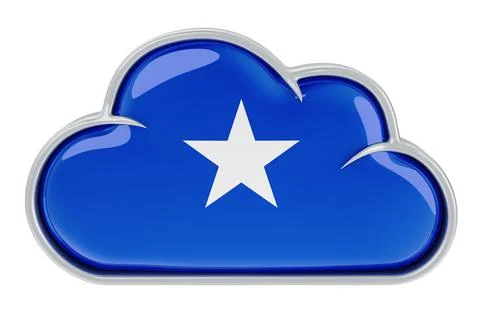Cloud storage service in Somalia, 3D rendering 스톡 일러스트