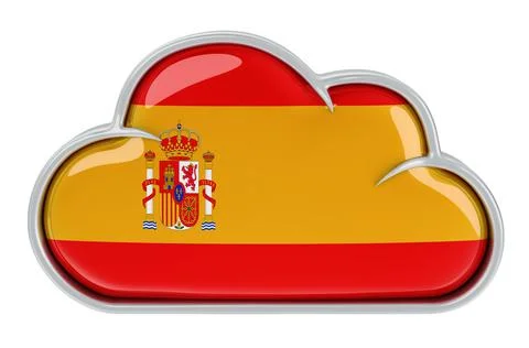 Cloud storage service in Spain, 3D rendering 스톡 일러스트