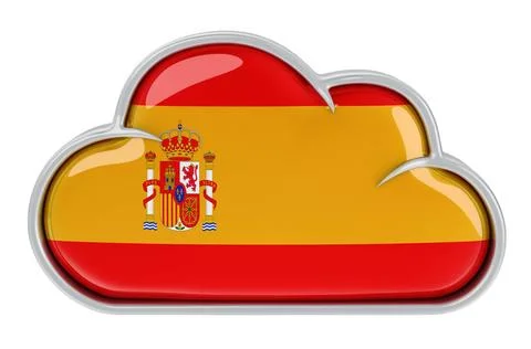 Cloud storage service in Spain, 3D rendering Cloud storage service in Spai... 스톡 사진