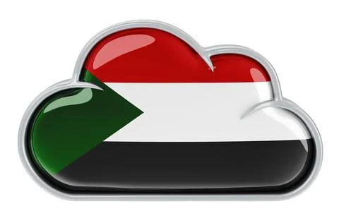 Cloud storage service in Sudan, 3D rendering 스톡 일러스트