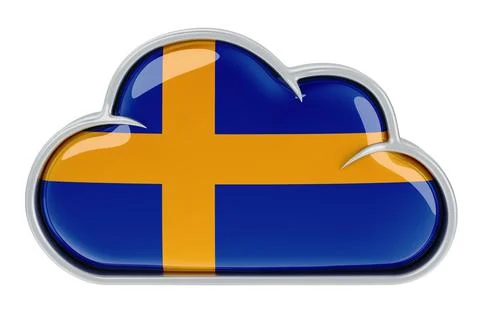 Cloud storage service in Sweden, 3D rendering Stock Illustration
