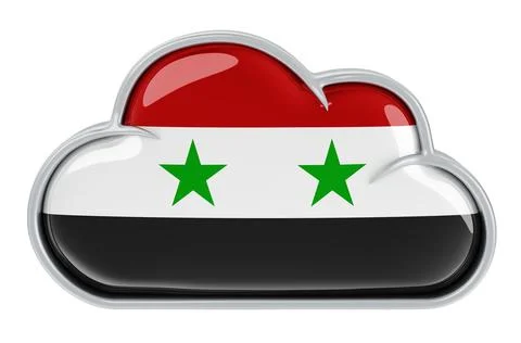 Cloud storage service in Syria, 3D rendering Stock Illustration
