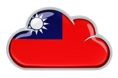 Cloud storage service in Taiwan, 3D rendering 스톡 일러스트