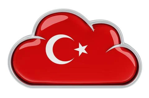 Cloud storage service in Turkey, 3D rendering 스톡 일러스트