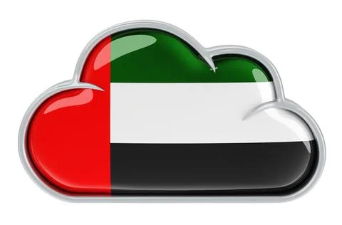 Cloud storage service in the UAE, 3D rendering 스톡 일러스트