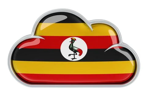 Cloud storage service in Uganda, 3D rendering 스톡 일러스트