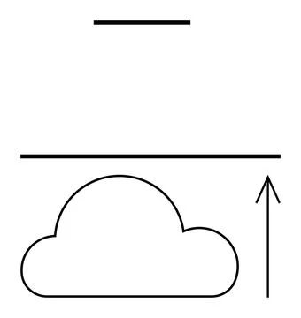 Cloud Storage Service with Upload Arrow and Flat Design Elements Stock Illustration