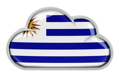 Cloud storage service in Uruguay, 3D rendering 스톡 일러스트