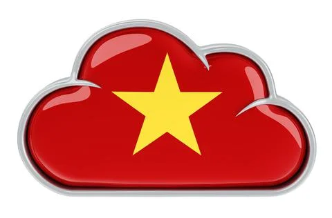 Cloud storage service in Vietnamese, 3D rendering Stock Illustration