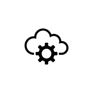 Cloud Storage Settings Flat Vector Icon Illustrazione stock