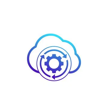 Cloud storage settings, hosting configuration, vector Stock Illustration