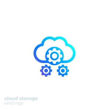 Cloud storage settings icon for web, vector Illustrazione stock