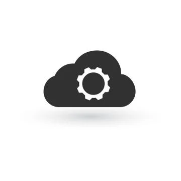 Cloud storage settings linear icon. Web hosting preferences. Cloud computing Stock Illustration