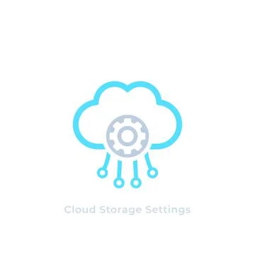 Cloud storage settings vector icon Stock Illustration
