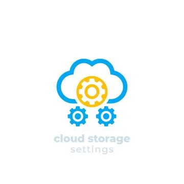 Cloud storage settings vector icon for web Illustrazione stock