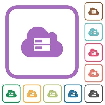 Cloud storage simple icons 스톡 일러스트