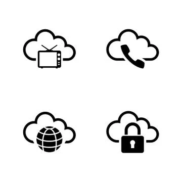 Cloud storage. Simple Related Vector Icons Stock Illustration