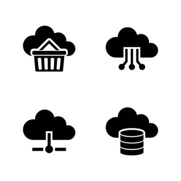 Cloud storage. Simple Related Vector Icons 스톡 일러스트