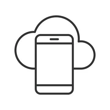 Cloud storage smartphone icon in line design. cloud storage, smartphone cloud Stock Illustration