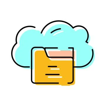 Cloud storage solution offering digital data access and backup Stockillustratie