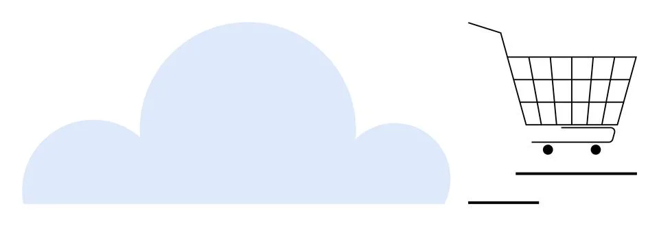 Cloud Storage Solutions for E-commerce with Shopping Cart Integration Stockillustratie