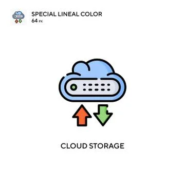 Cloud storage Special lineal color icon. Illustration symbol design template  Stock Illustration