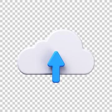 Cloud storage symbol. Upload 3D icon イラスト素材