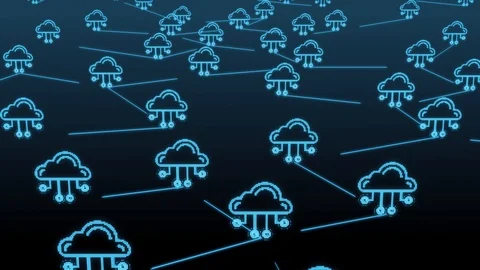 Cloud storage symbols connected network Stock Footage 120006379