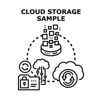 Cloud storage system protecting and synchronizing digital data Stock Illustration