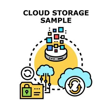 Cloud storage system protecting and synchronizing digital data Stockillustratie