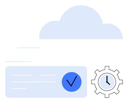 Cloud storage with task management elements including checklist and clock g.. Stock Illustration