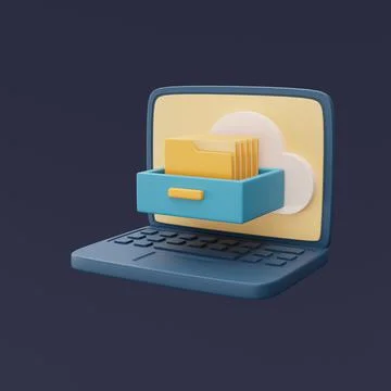 Cloud storage technology concept with computer,online database,transfer data  Stock Illustration