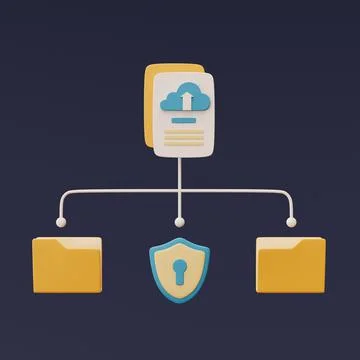 Cloud storage technology concept with document and folder icon,cloud data pro Stock Illustration