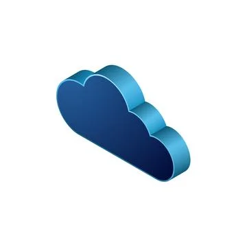Cloud storage technology. Digital data cloud isometric illustration. 스톡 일러스트