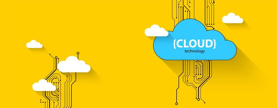 Cloud storage technology. Integrated digital web concept background. 스톡 일러스트