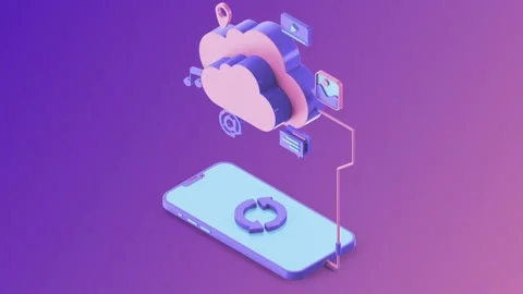 Cloud storage technology isometric concept. Web template design. 스톡 동영상 158225828
