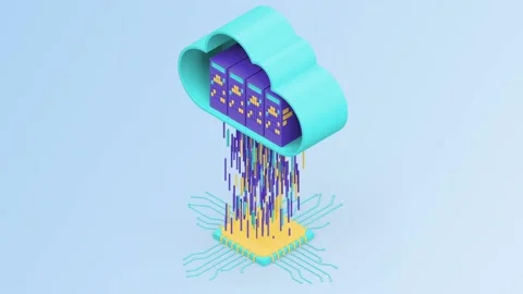 Cloud storage technology isometric concept. Stock Footage 158226203