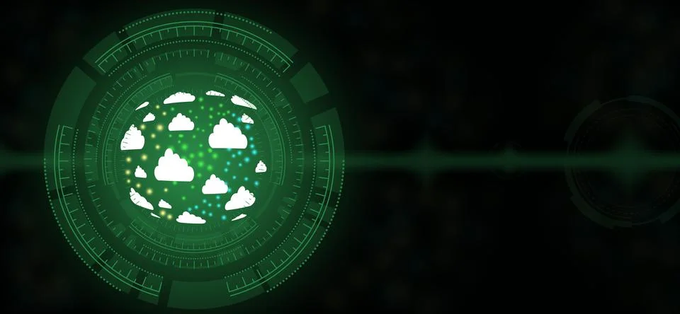 Cloud storage technology. The modern way of storing digital data. Illustrazione stock