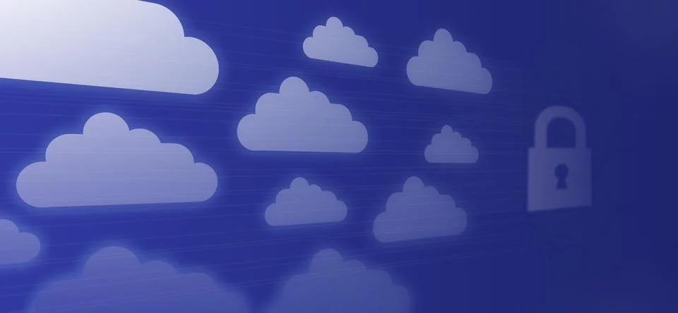 Cloud storage technology. The modern way of storing digital data. Stock Illustration