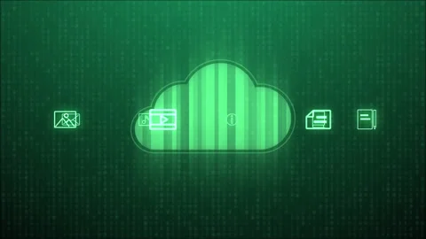 Cloud storage technology. online storage and icons. data transmission service Stock Footage 153711703