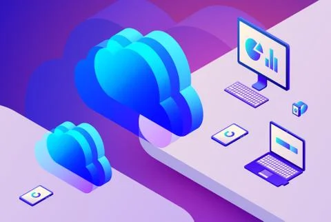 Cloud storage technology vector illustration Stock Illustration