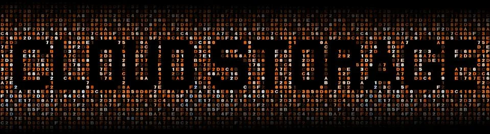 Cloud Storage text on hex code illustration Stock Illustration