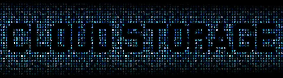 Cloud Storage text on hex code illustration Stock-Illustration