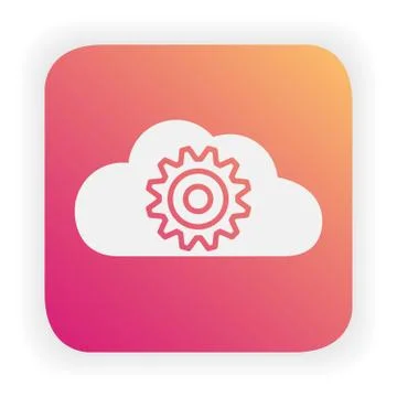 Cloud storage update. Upload icon. Flat vector. Illustrazione stock